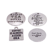 1 Coffee Charm, Coffee is Always a Good Idea, Individual Charms, Quote Food Charms, Coffee Lover Gift, Barista Charm, DIY Jewelry