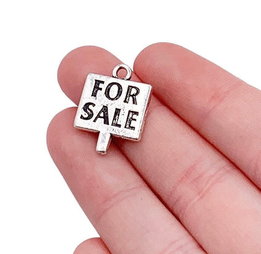 Breloque « Vendu » (1 pièce), breloques pour agent immobilier, cadeau pour agent immobilier, breloques individuelles argentées, breloques de bureau, pour primo-accédants