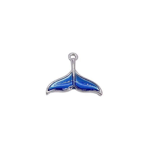 1 Blue Fish Tail Charm, Fishing Charms, Whale Tail Charm, Mermaid Tail Charm, Individual Charm, Gift for Mermaid Lover, DIY Jewelry Findings