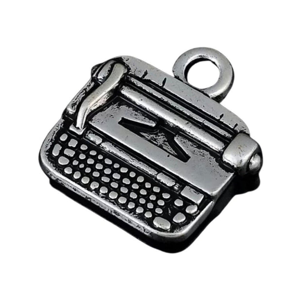 1 Mini Typewriter Charm, Writer Charms, Typewriter Pendants, Technology Charms, Computer Charms, Jewelry Findings, DIY Jewelry