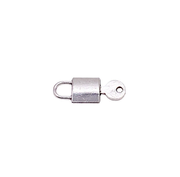 1 Padlock & Key Charm, Lock and Key Pendant, Real Estate Charm, Individual Charms, Superstition Charm, Good Luck Charm, DIY Jewelry Findings