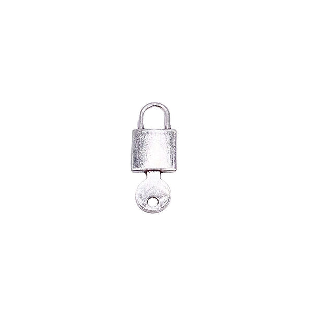 1 Padlock & Key Charm, Lock and Key Pendant, Real Estate Charm, Individual Charms, Superstition Charm, Good Luck Charm, DIY Jewelry Findings