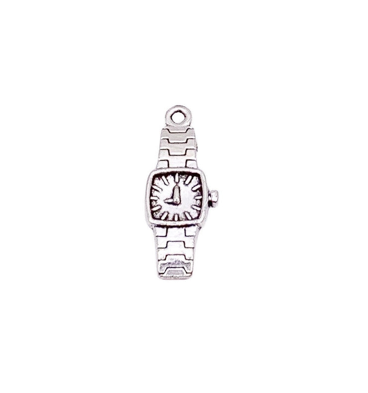 1 Time Watch Charm, Wristwatch Charm, Clock Charms, Time Charms, Individual Charms, Timepiece Charm, DIY Jewelry Findings