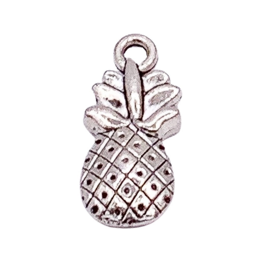1 Breloque Ananas, Breloques individuelles, Breloques Fruits tropicaux, Breloque Gourmand, Breloques Véganes, Breloques Fruitariennes, Pendentifs pour la création de bijoux