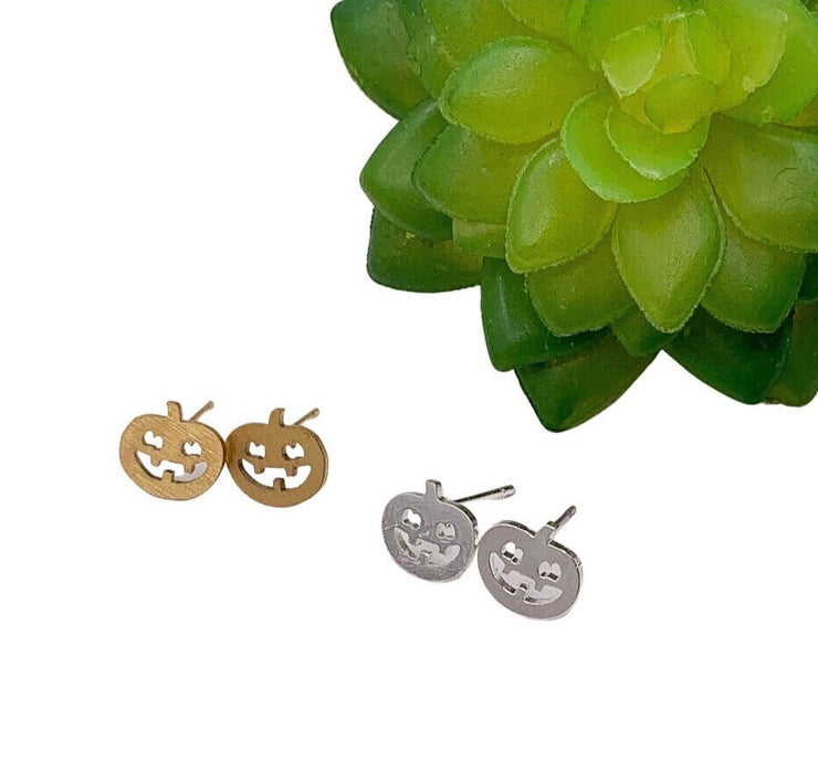 Jack O Lantern Stud Earrings Pumpkin Earrings, Halloween Earrings, Autumn Jewelry, Fall Studs, Spooky Gift, Quirky Earrings, Harvest Country