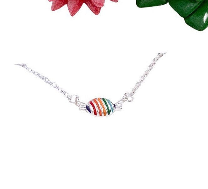 Tiny Candy Necklace, Colorful Pendant, Sugary Jewelry, Sweet Tooth Gift, Best Friend Necklace, Valentine’s Day Gift, Little Girl Necklace