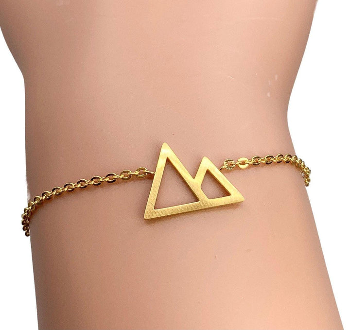 Bracelet Chaîne Montagne, Bracelet de Voyage, Bijou Minimaliste, Cadeau pour Amoureux de la Nature, Bracelet de Randonnée, Cadeau Symbolique pour Voyageur, Cadeau de Pâques