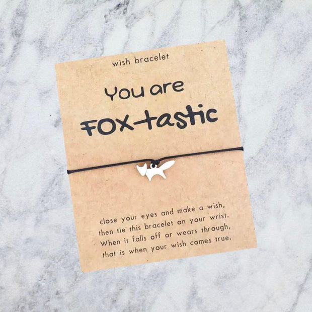 You Are Foxtastic String Bracelet, Fox Charm Bracelet, Fox Lover Gift, Foxy Spirit Animal, Mini Fox Charm, Fox Jewelry, Encouragement Gift