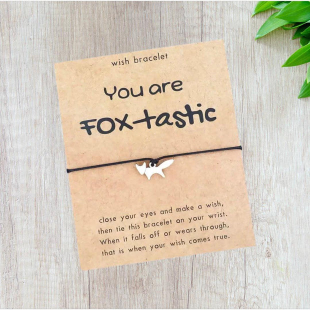 You Are Foxtastic String Bracelet, Fox Charm Bracelet, Fox Lover Gift, Foxy Spirit Animal, Mini Fox Charm, Fox Jewelry, Encouragement Gift