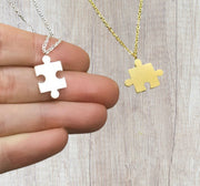 Puzzle Necklace Set for 2, Interlocking Puzzle Necklaces,  from Best Friend, BFF , Friendship Necklace, Unbiological Sisters Jewelry