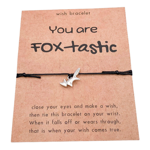 You Are Foxtastic String Bracelet, Fox Charm Bracelet, Fox Lover Gift, Foxy Spirit Animal, Mini Fox Charm, Fox Jewelry, Encouragement Gift