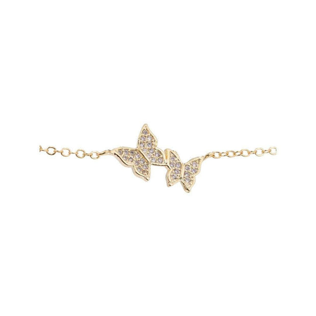 Butterfly Bracelet, Dainty CZ Chain Bracelet, Butterfly Jewelry, Sparkly Bracelet for Women, Wedding Jewelry, Teen Daughter Easter Basket