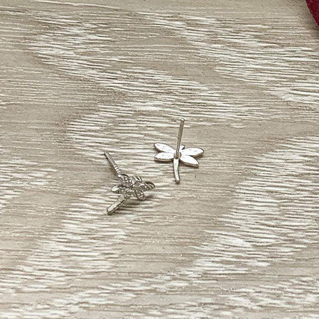 Dragonfly Earrings, Tiny Dragonfly Studs, Sterling Silver Earrings, Minimalist Jewelry, Nature Lover Gift, Bug Earrings, Gift for Daughter