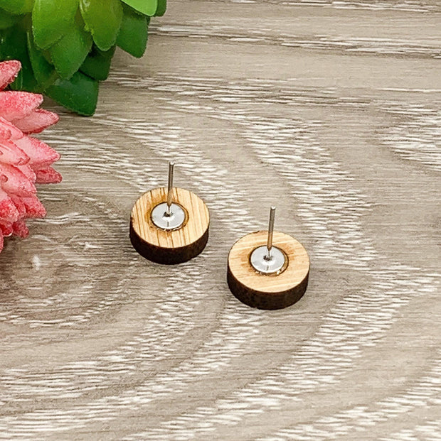 Planet Earth Earrings, Wooden Studs, World Globe Earrings, Laser Engraved Earrings, Canadian Jewelry, Earth Day Earrings, Nature Lover Gift