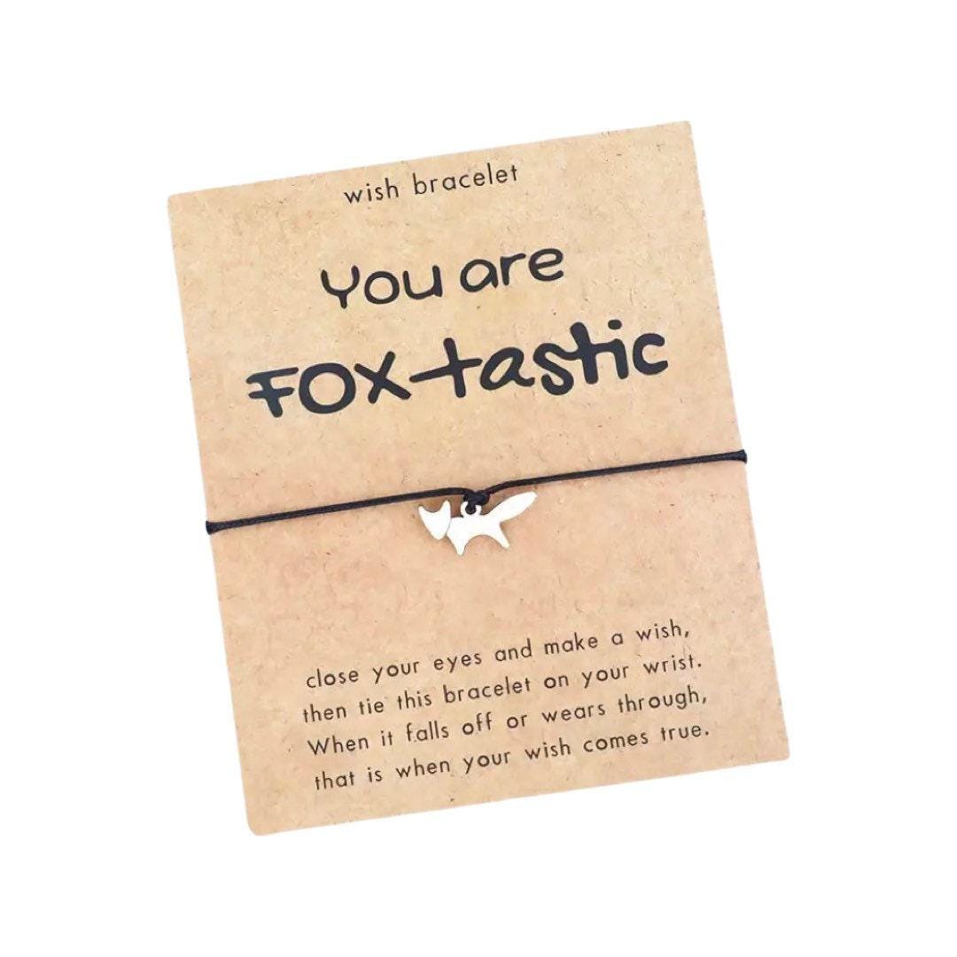 Bracelet « Tu es Foxtastique », Bracelet à breloque renard, Cadeau pour les amoureux des renards, Animal totem renard, Mini breloque renard, Bijou renard, Cadeau d'encouragement