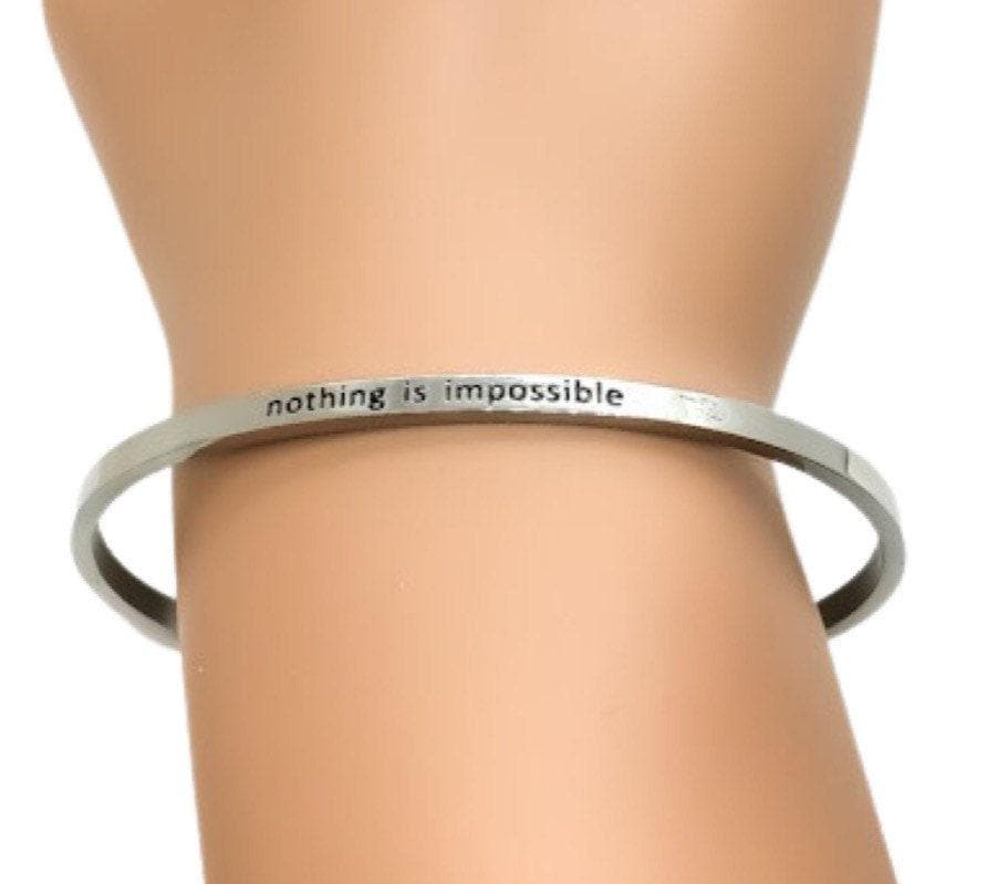 Bracelet jonc Mantra, cadeau inspirant, cadeau pour une amie, bracelet d'affirmation, bracelet minimaliste, bijou d'amitié