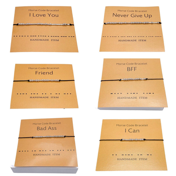 Bracelet « Je t’aime » en morse, Bracelet « Ne jamais abandonner », Bracelet « Meilleure amie », Bracelet d’amitié, Cadeau pour une amie, Bijou en morse