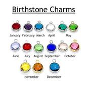 Add On Birthstone Charm, 8.5mm Birthstone Bead, Delicate Birthstone Acrylic Glass Crystal Beads, Personalized Jewelry, Sister