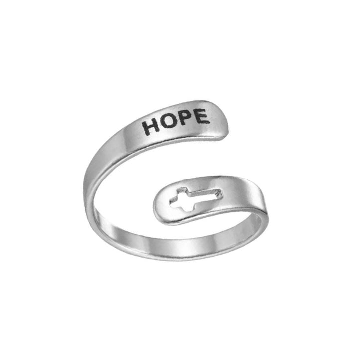 Hope Ring, Silver Promise Ring, Hopeful Jewelry, Christian Ring, Strength Gift, Uplifting Jewelry, Statement Ring, Gift for Confirmation