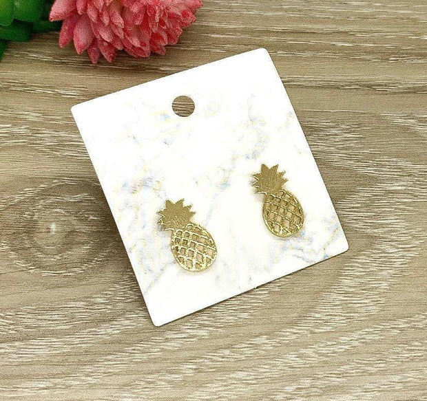 Pineapple Earrings, Tropical Stud Earrings, Fruit Jewelry, Minimalist Beach Earrings, Foodie Jewelry, Boho Earrings, Wedding Party Gift