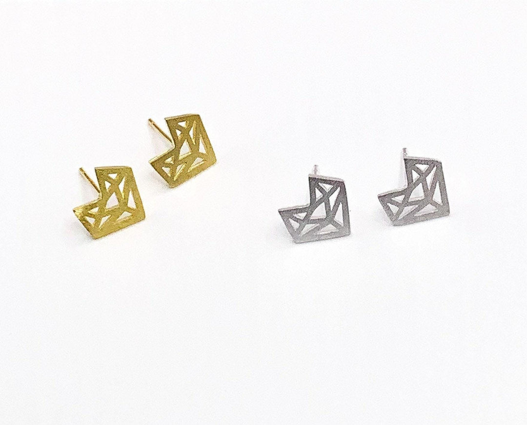 Boucles d'oreilles puces renard, puces renard origami, bijoux faune sauvage, boucles d'oreilles animaux de la forêt, cadeau pour amoureux des animaux, boucles d'oreilles fantaisie