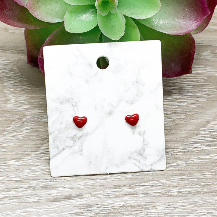 Boucles d'oreilles puces en forme de petit cœur rouge, en argent sterling, bijoux délicats, cadeau pour une fille, bijoux romantiques, cadeau pour une petite amie, fêtes