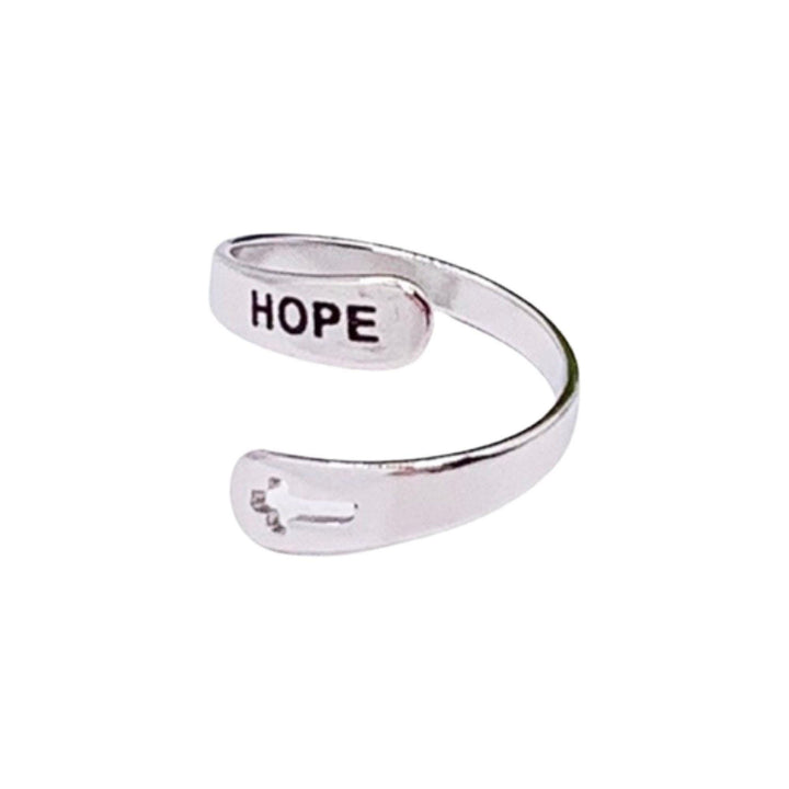 Hope Ring, Silver Promise Ring, Hopeful Jewelry, Christian Ring, Strength Gift, Uplifting Jewelry, Statement Ring, Gift for Confirmation