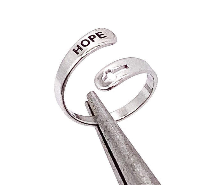 Hope Ring, Silver Promise Ring, Hopeful Jewelry, Christian Ring, Strength Gift, Uplifting Jewelry, Statement Ring, Gift for Confirmation