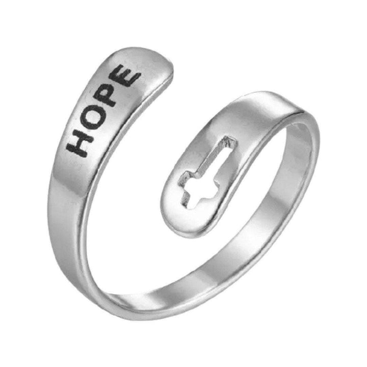 Hope Ring, Silver Promise Ring, Hopeful Jewelry, Christian Ring, Strength Gift, Uplifting Jewelry, Statement Ring, Gift for Confirmation