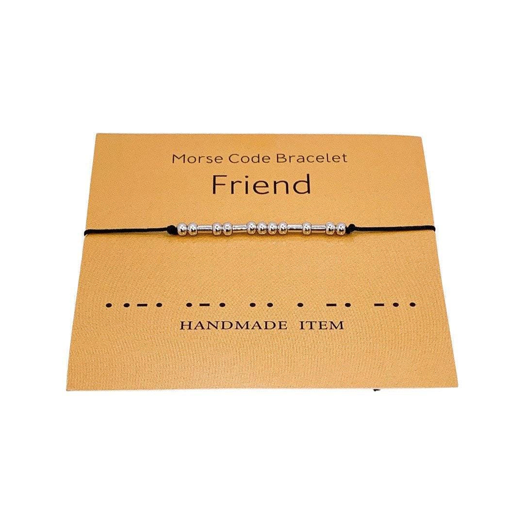 Bracelet « Je t’aime » en morse, Bracelet « Ne jamais abandonner », Bracelet « Meilleure amie », Bracelet d’amitié, Cadeau pour une amie, Bijou en morse