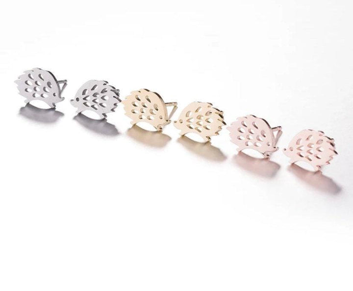 Boucles d'oreilles hérisson en or rose, bijoux animaliers, boucles d'oreilles porc-épic mignonnes, cadeau pour les amoureux des animaux, bijoux délicats sur le thème de la forêt, cadeau d'anniversaire pour elle
