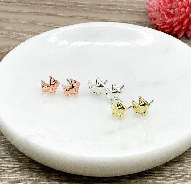 Fox Stud Earrings, Fox Head Studs, Wildlife Jewelry, Fox Lover Gift, Woodland Animal Earrings, Animal Lover Gift, Whimsical Post Earrings