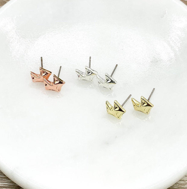 Fox Stud Earrings, Fox Head Studs, Wildlife Jewelry, Fox Lover Gift, Woodland Animal Earrings, Animal Lover Gift, Whimsical Post Earrings