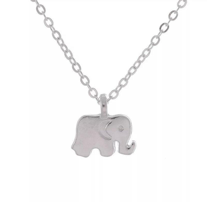 Tiny Elephant Necklace, Lucky Necklace, Safari Jewelry, Animal Lover Gift, Good Luck Necklace, Zoology Jewelry, Birthday Gift for Friend