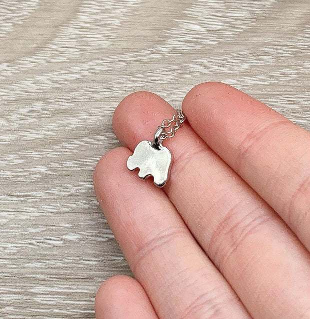 Tiny Elephant Necklace, Lucky Necklace, Safari Jewelry, Animal Lover Gift, Good Luck Necklace, Zoology Jewelry, Birthday Gift for Friend