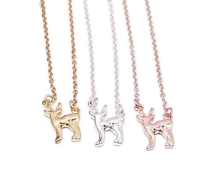 Collier cerf, bijoux nature, cadeau pour amoureux des animaux, collier renne, bijoux canadiens, collier à superposer pour les fêtes, cadeau de Noël