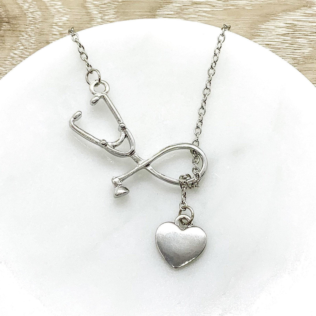 Collier stéthoscope en or rose, bijou infirmière, collier d'infirmière, cadeau pour médecin, cadeau pour étudiant en médecine, cadeau pour jeune diplômé, cadeau de remerciement