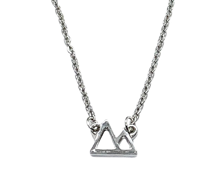 Collier Twin Peaks miniature, Collier Montagne, Bijou de voyage délicat, Cadeau de départ pour une amie, Collier minimaliste, Cadeau pour une nouvelle aventure