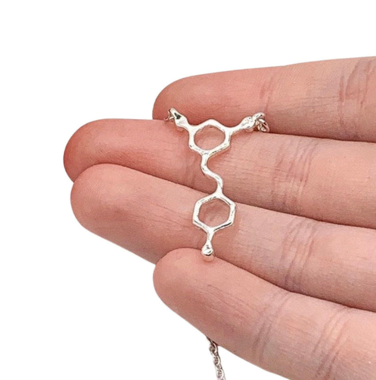 Resveratrol Molecule Necklace, Wine Lovers’ Gift, Science Necklace, Molecular Jewelry, Biology Necklace, Chemistry Gift, Women’s Necklace