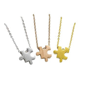 Puzzle Necklace, Unique Jigsaw Puzzle Piece Pendant, Autism Jewelry, Gift for Mom with Child on Spectrum, Special Ed Teacher Gift