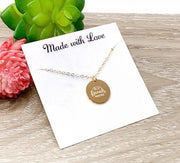 Best Friends Forever Necklace, Minimalist Jewelry, Gift for Best Friend, Bonus Sister Necklace, Bridesmaid Gift, Simple Engraved Pendant