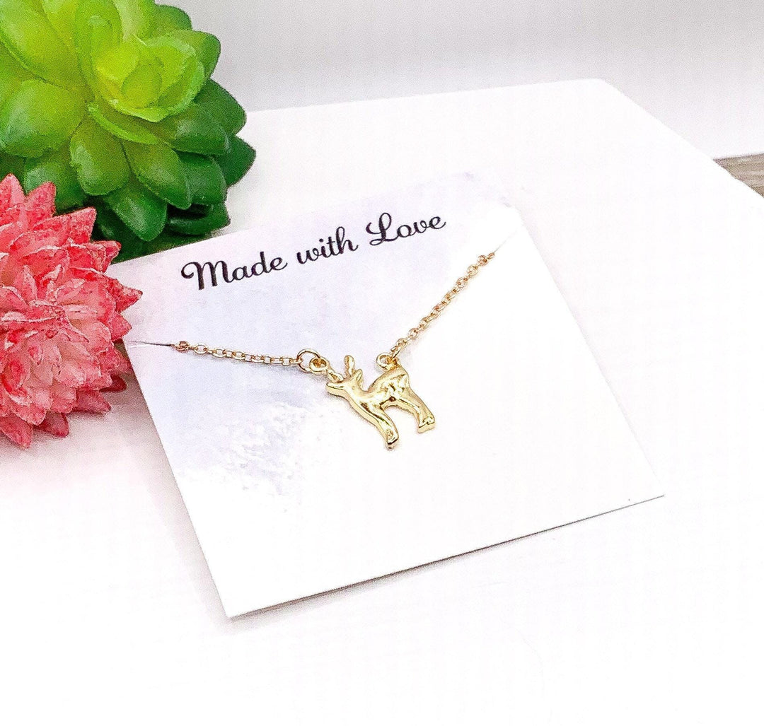 Collier cerf, bijoux nature, cadeau pour amoureux des animaux, collier renne, bijoux canadiens, collier à superposer pour les fêtes, cadeau de Noël