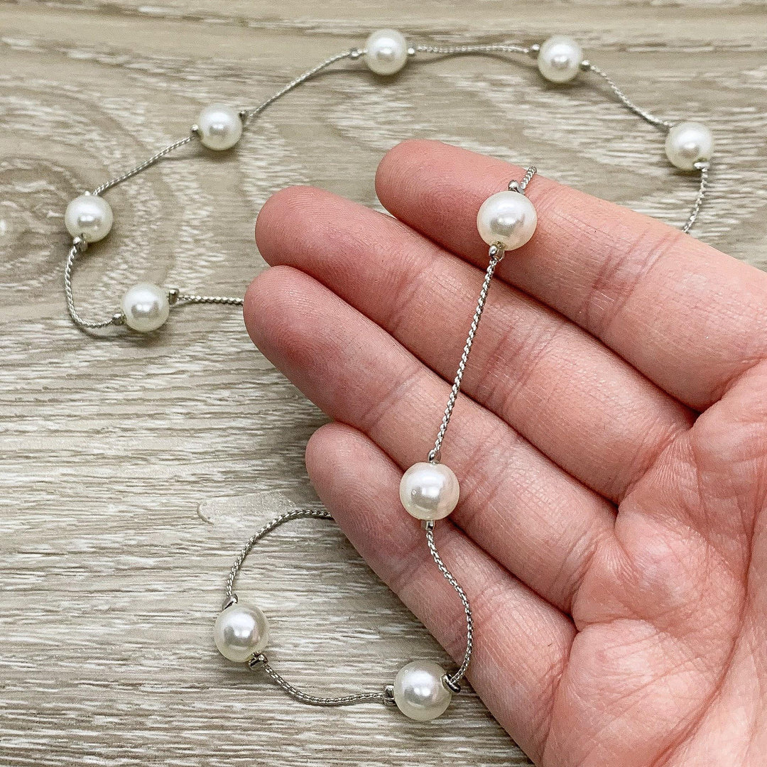 Collier de perles, Bijou de perles, Collier minimaliste, Collier de mariée, Bijou de mariage, Cadeau pour demoiselle d'honneur, Collier élégant, Pour la mère