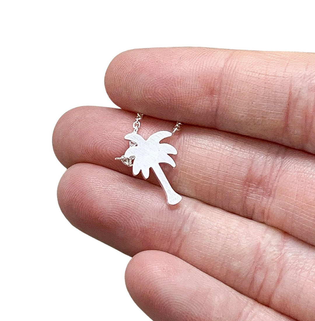 Collier Petit Palmier, Collier Tropical, Cadeau pour les Amoureux de l'Océan, Bijou de Plage, Bijou Palmier, Collier Côtier, Collier Paysage Marin