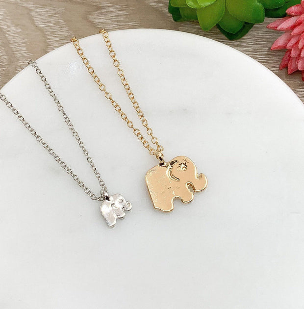 Tiny Elephant Necklace, Lucky Necklace, Safari Jewelry, Animal Lover Gift, Good Luck Necklace, Zoology Jewelry, Birthday Gift for Friend