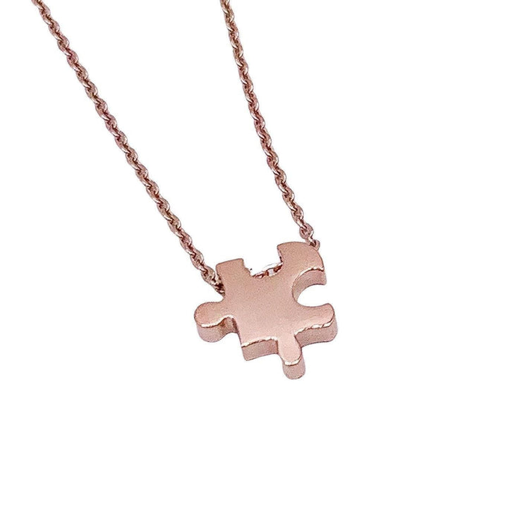 Puzzle Necklace, Unique Jigsaw Puzzle Piece Pendant, Autism Jewelry, Gift for Mom with Child on Spectrum, Special Ed Teacher Gift