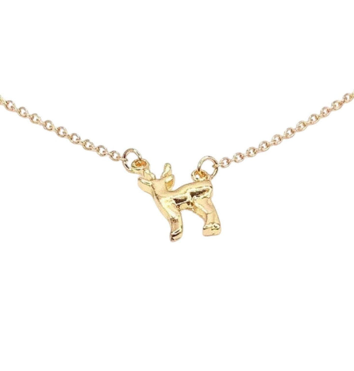 Collier cerf, bijoux nature, cadeau pour amoureux des animaux, collier renne, bijoux canadiens, collier à superposer pour les fêtes, cadeau de Noël