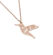 Hummingbird Necklace Rose Gold, Hummingbird Charm Necklace, Bird Gift, Wildlife Jewelry, Dainty Necklace, Summer Jewelry, Christmas Gift