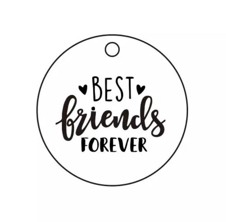 Best Friends Forever Necklace, Minimalist Jewelry, Gift for Best Friend, Bonus Sister Necklace, Bridesmaid Gift, Simple Engraved Pendant