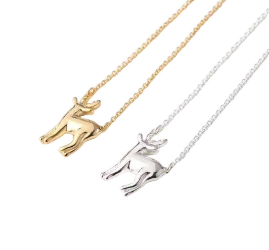 Collier cerf, bijoux nature, cadeau pour amoureux des animaux, collier renne, bijoux canadiens, collier à superposer pour les fêtes, cadeau de Noël